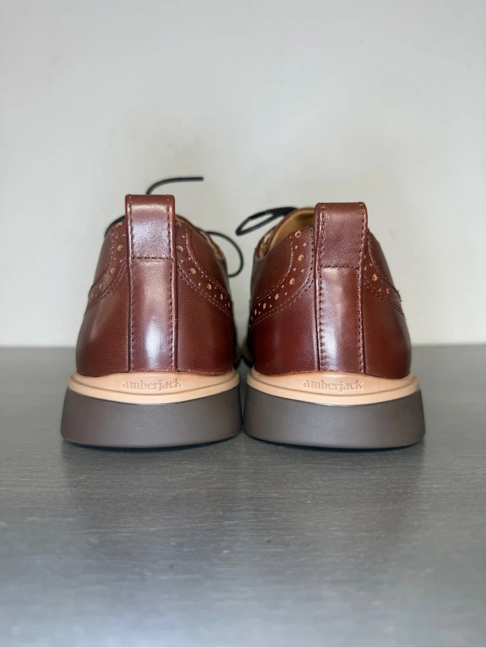 Amberjack Cap Toe Full Grain Leather Dress Shoes Chestnut Men’s Size 9.5 New